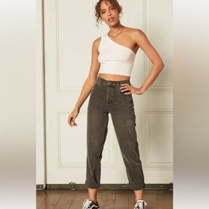 Boyish High-Rise Straight-Leg Jeans in Charcoal